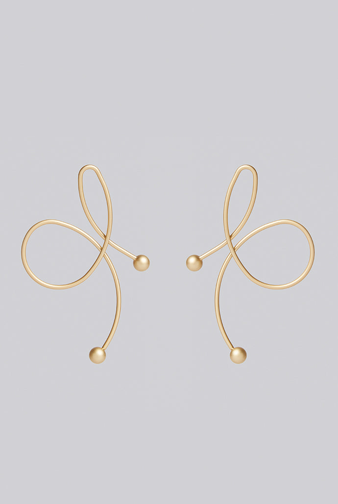 Zina Swirl Statement Gold Earrings