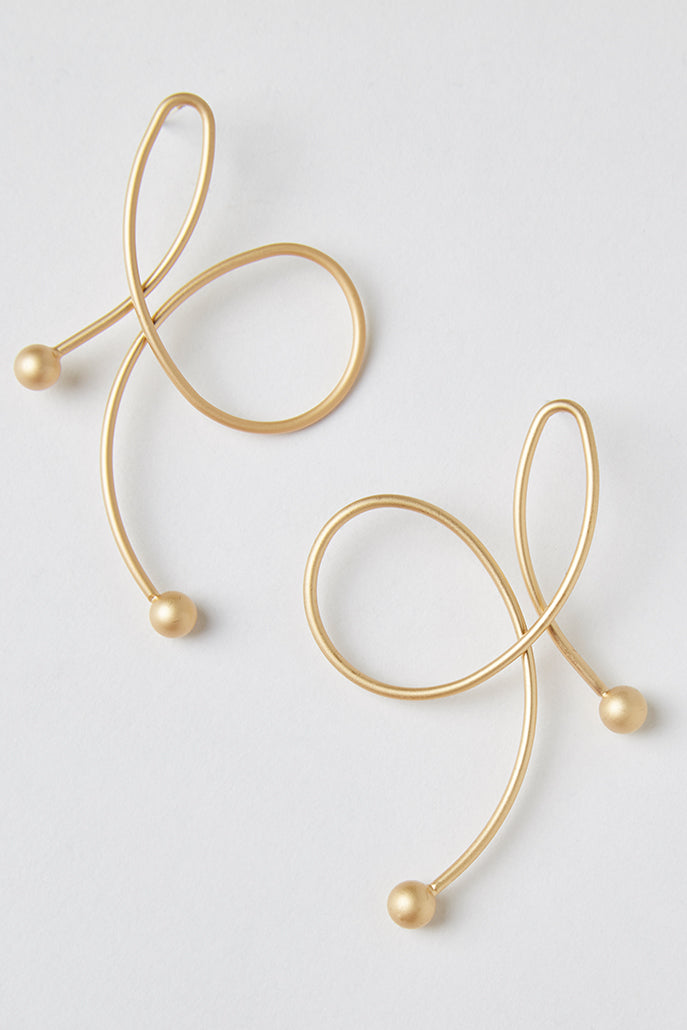 Zina Swirl Statement Gold Earrings