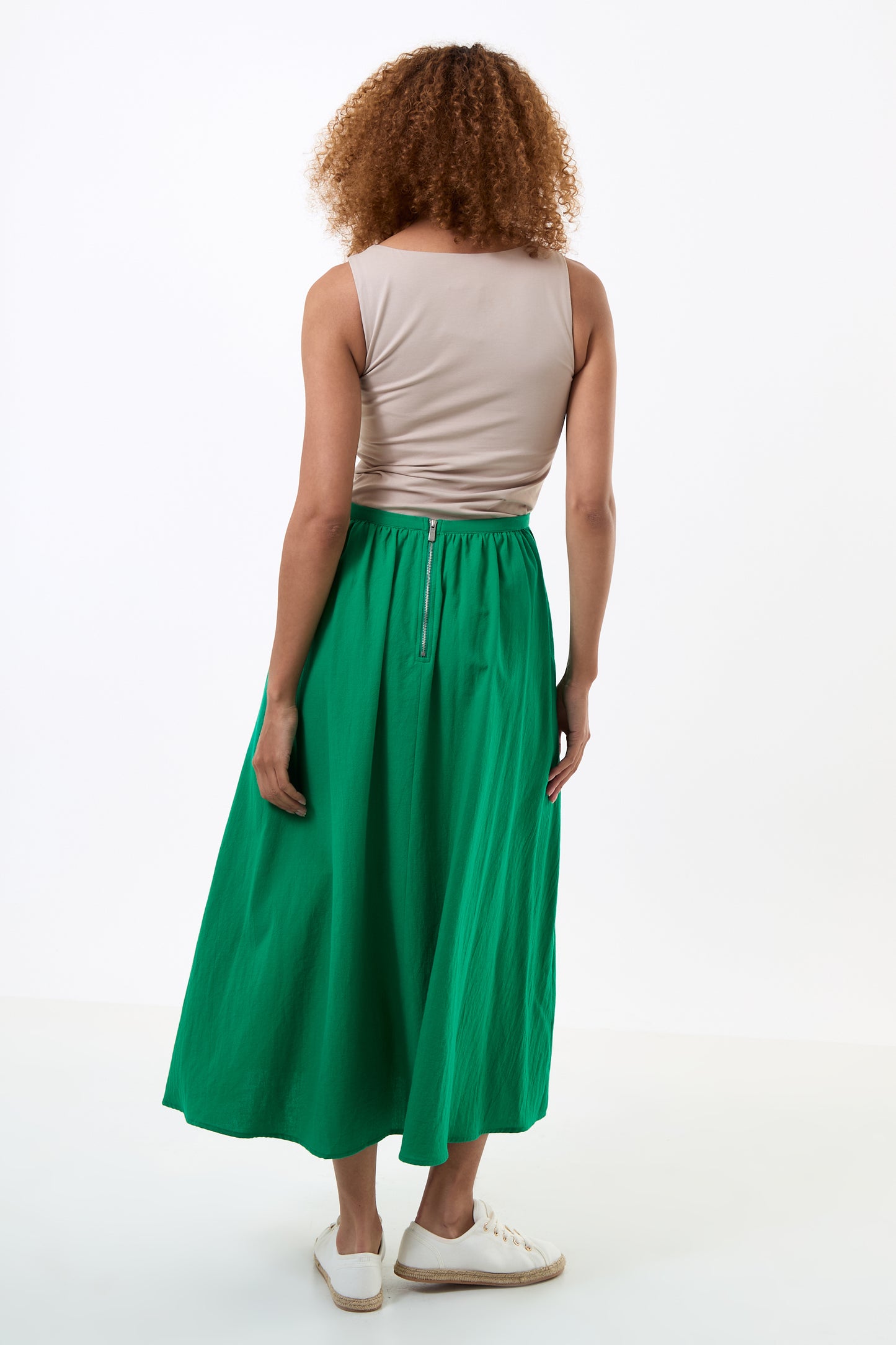 Zoeline Recycled Cotton Midaxi Skirt - Green