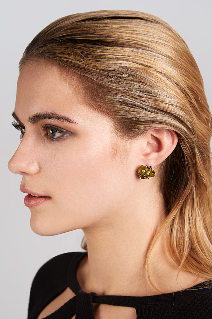 Zara Green Jewel Stud Earrings