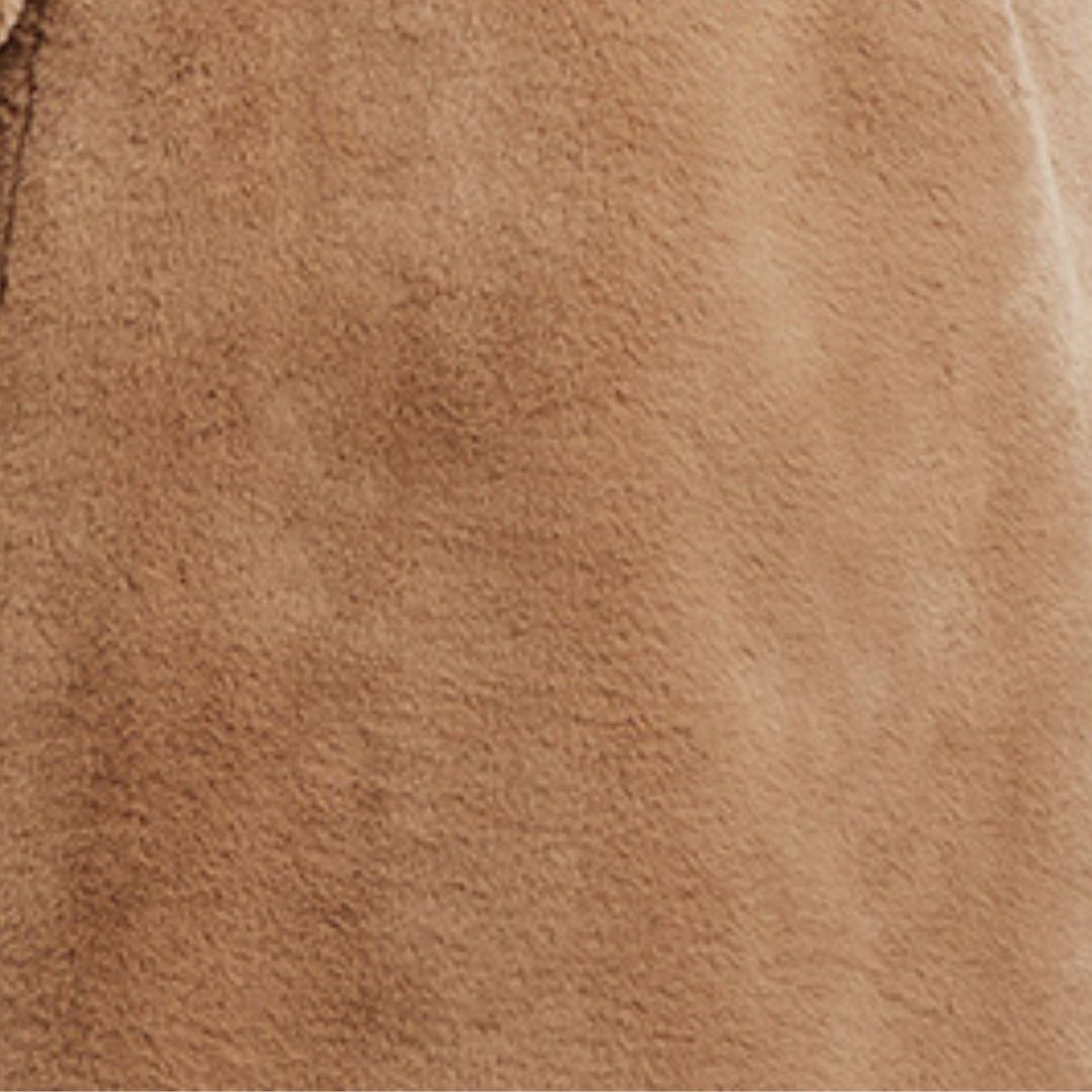 Arinette Faux Fur Tie Waist Midi Coat - Camel