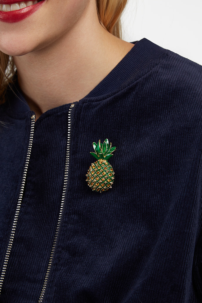 Ishma Pineapple Brooch Yellow