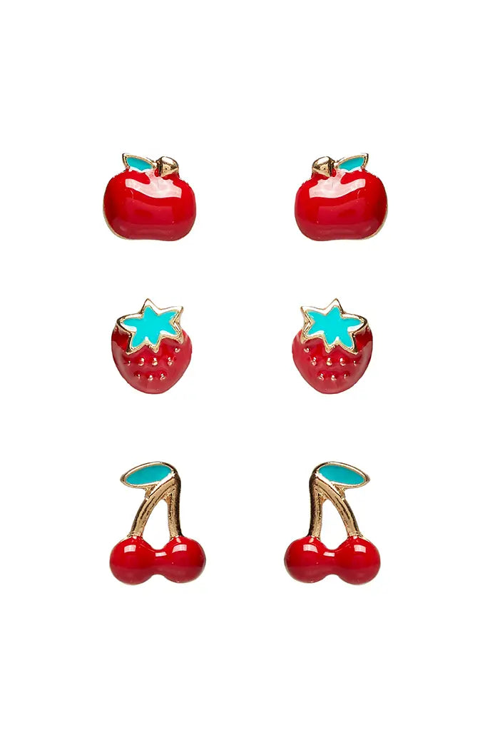 Thorn 3 Pack Fruit Stud Earrings