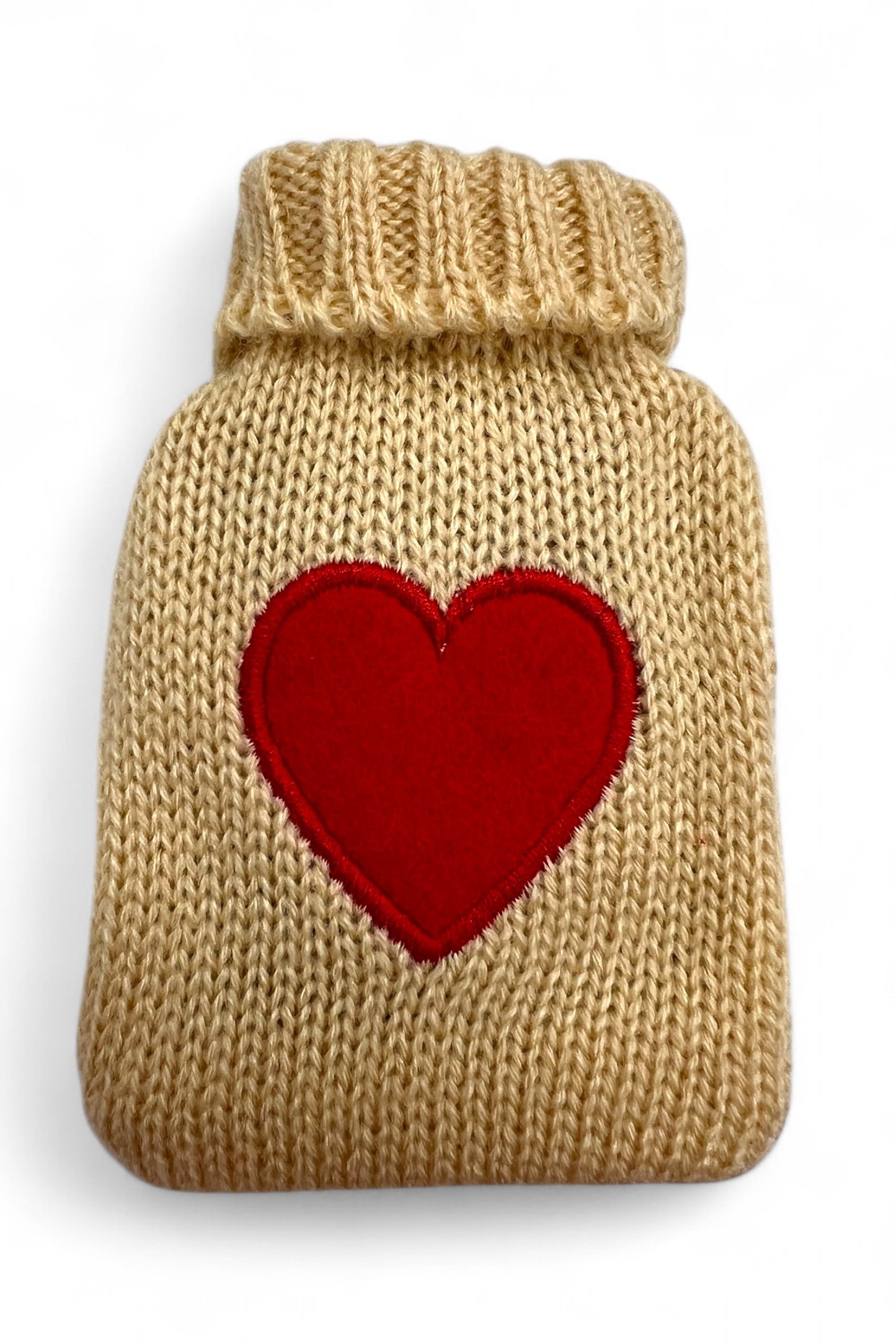 Heart Appliqué Knitted Handwarmer