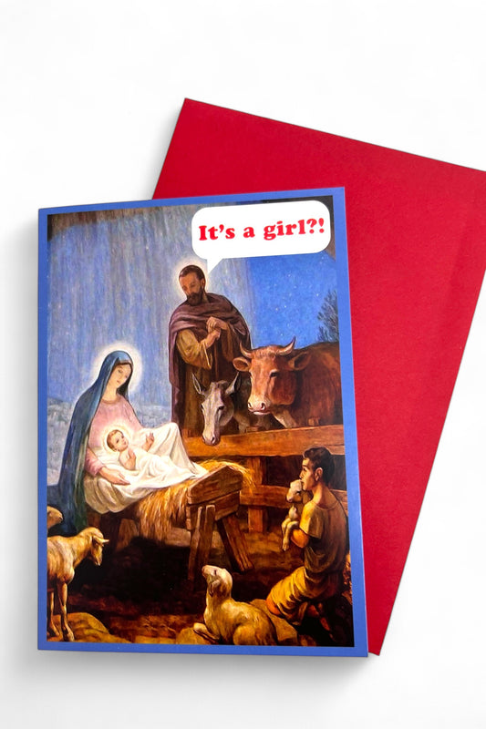 It's a Girl? Nativity Christmas Card