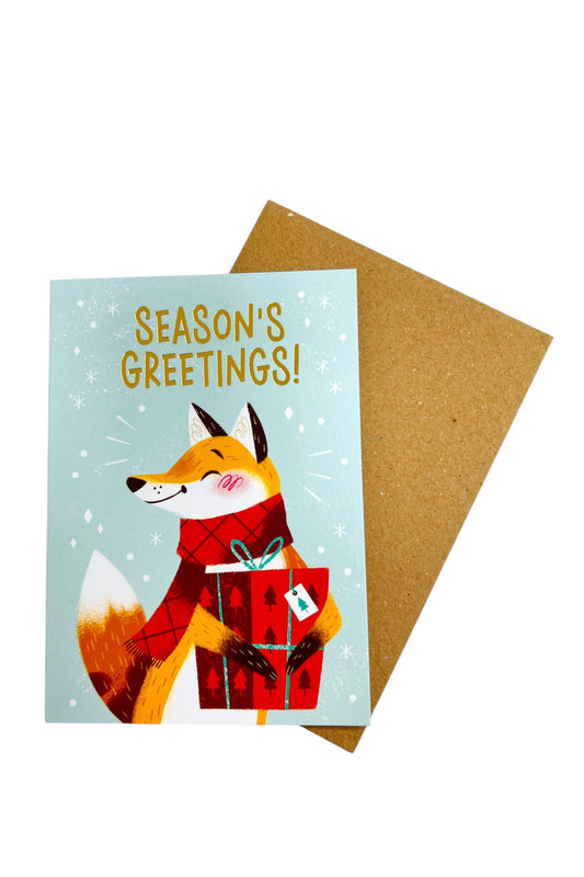 Seasons Greetings Fox Christmas Card