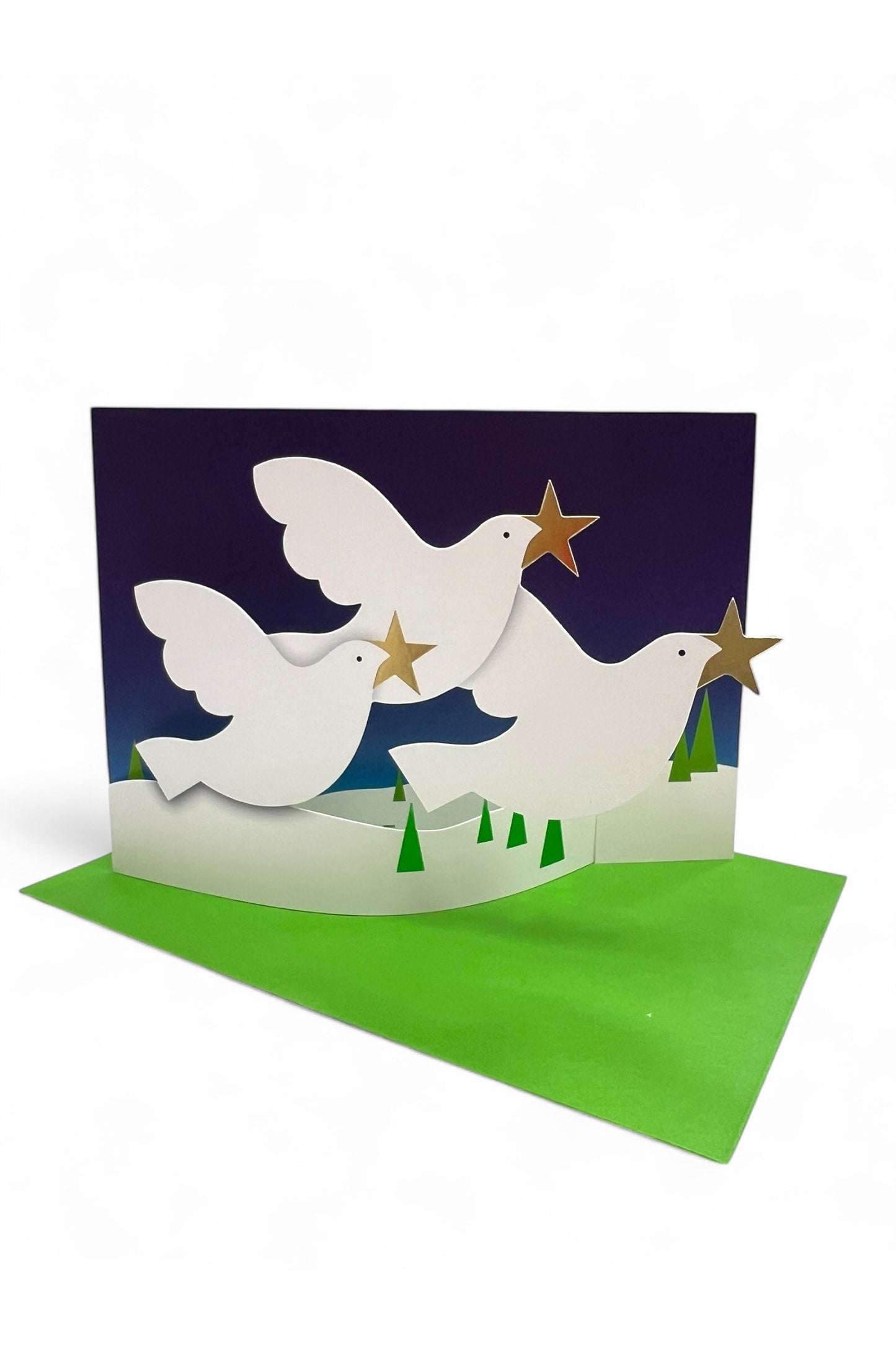 Three Doves 3-D Christmas Card