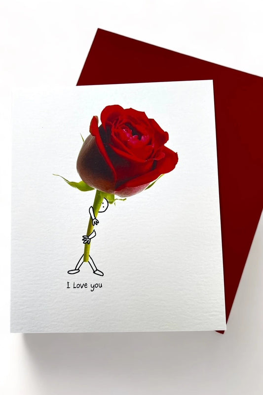 I Love You Rose Valentine's Card