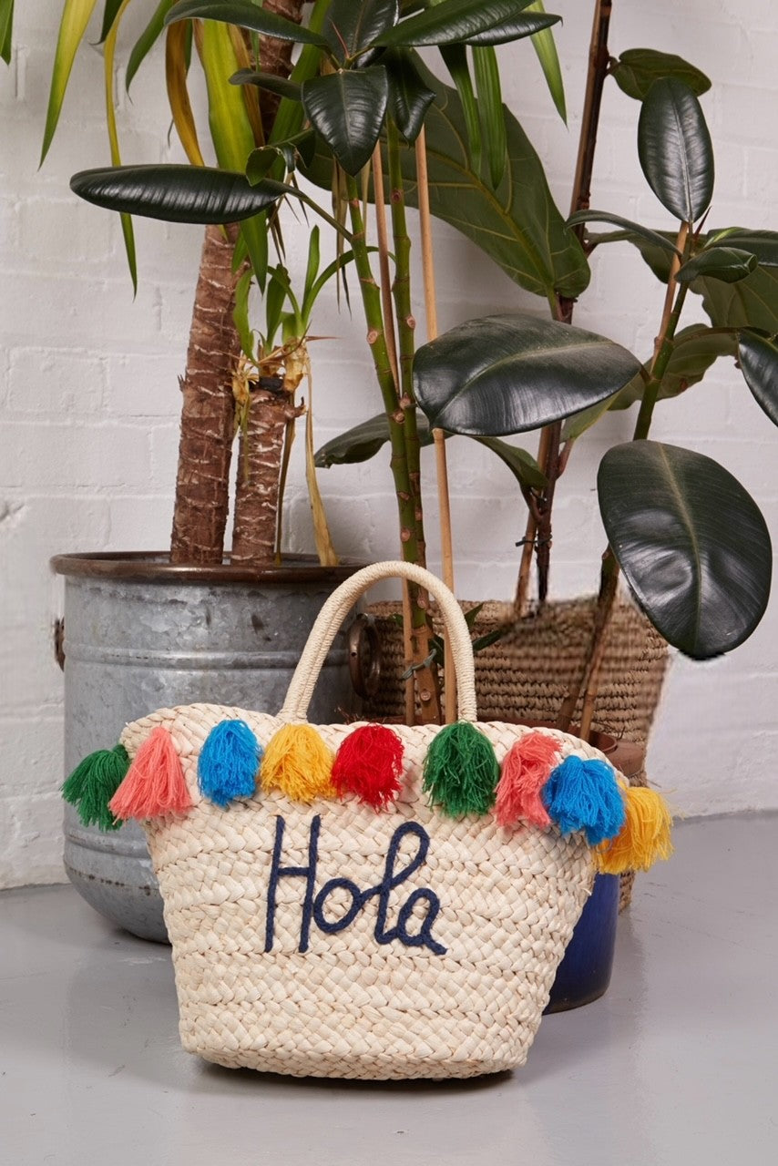 Hola Tassel Straw Bag