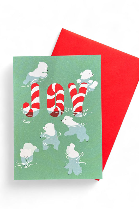 Candy Cane Joy Christmas Card