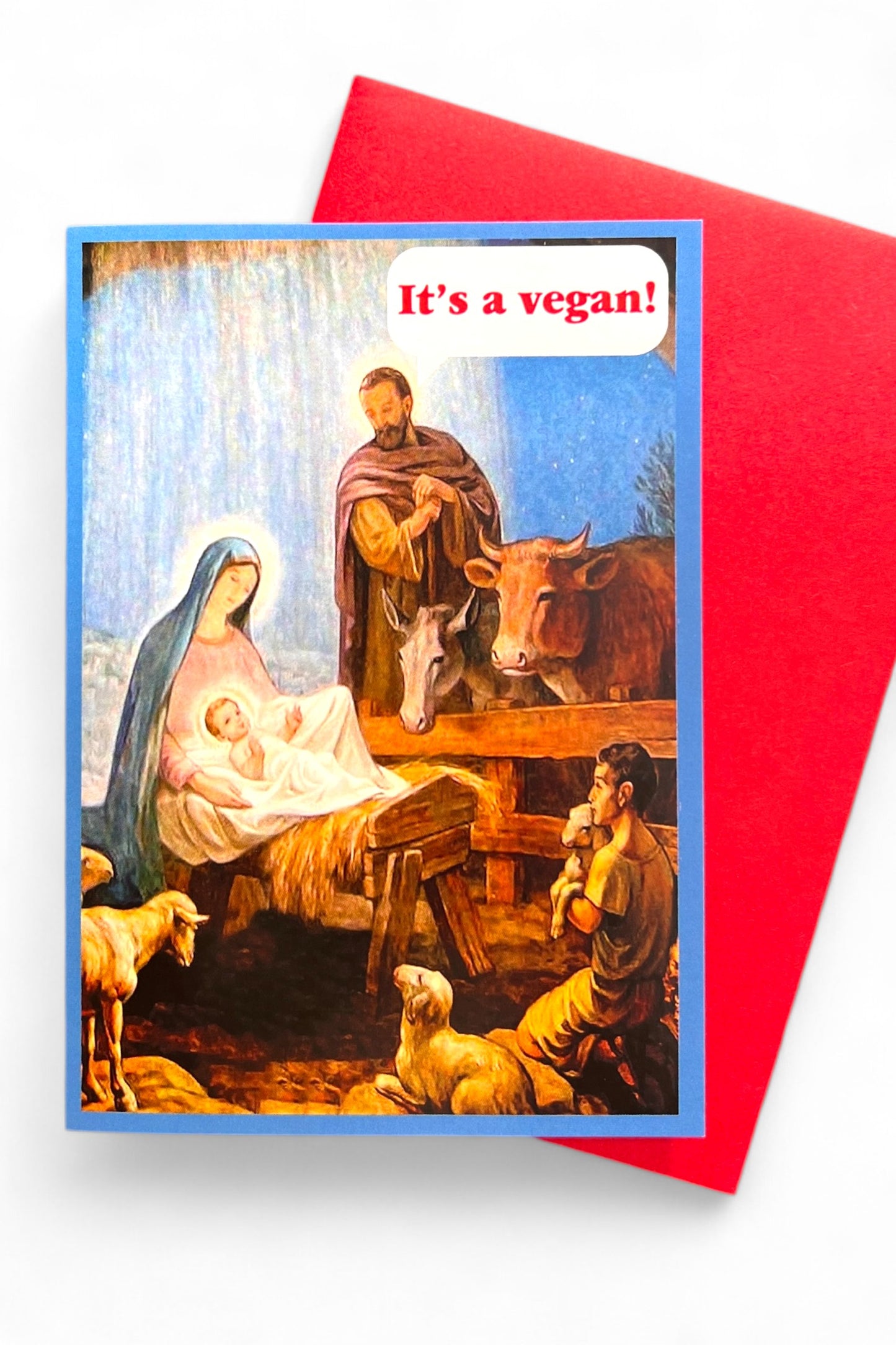 It's a Vegan Nativity Christmas Card