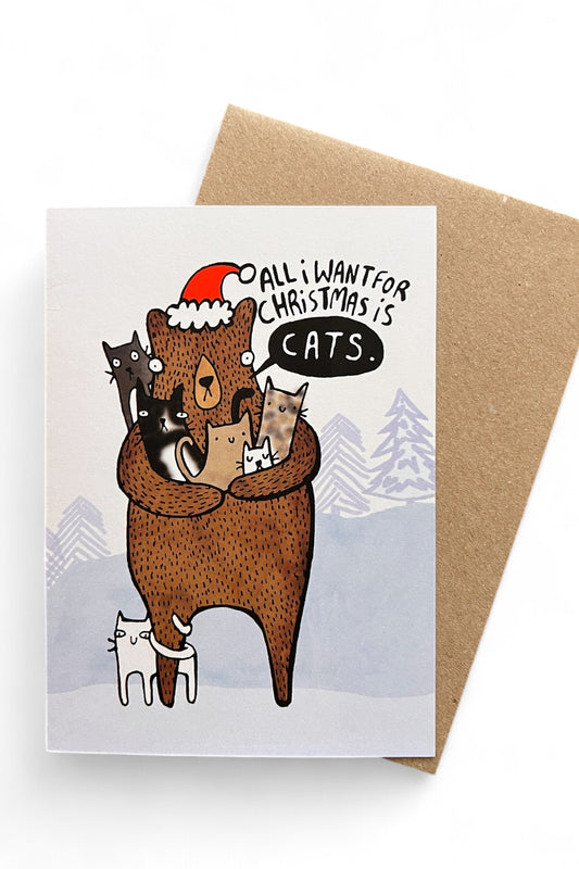 All I Want for Xmas Cats Christmas Card