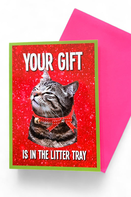 Litter Tray Gift Christmas Card