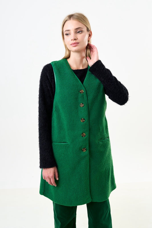 Cathel Borg Longline Waistcoat - Green