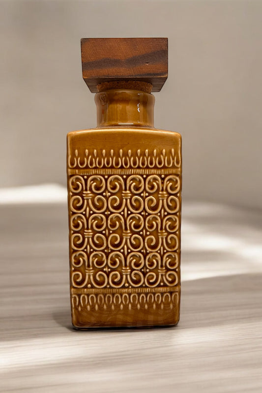 Vintage Style Brown Patterned Bottle