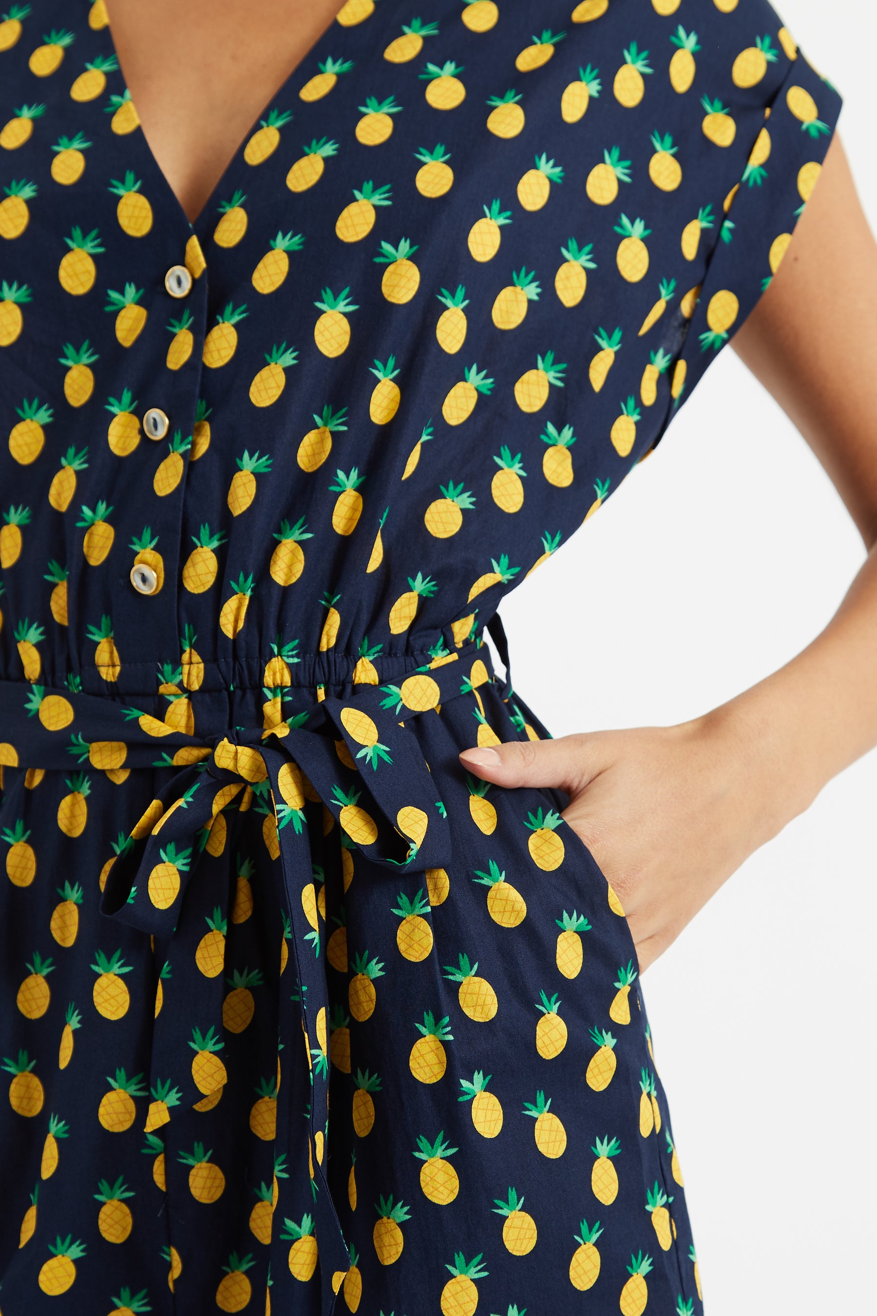 Pineapple print jumpsuit on sale