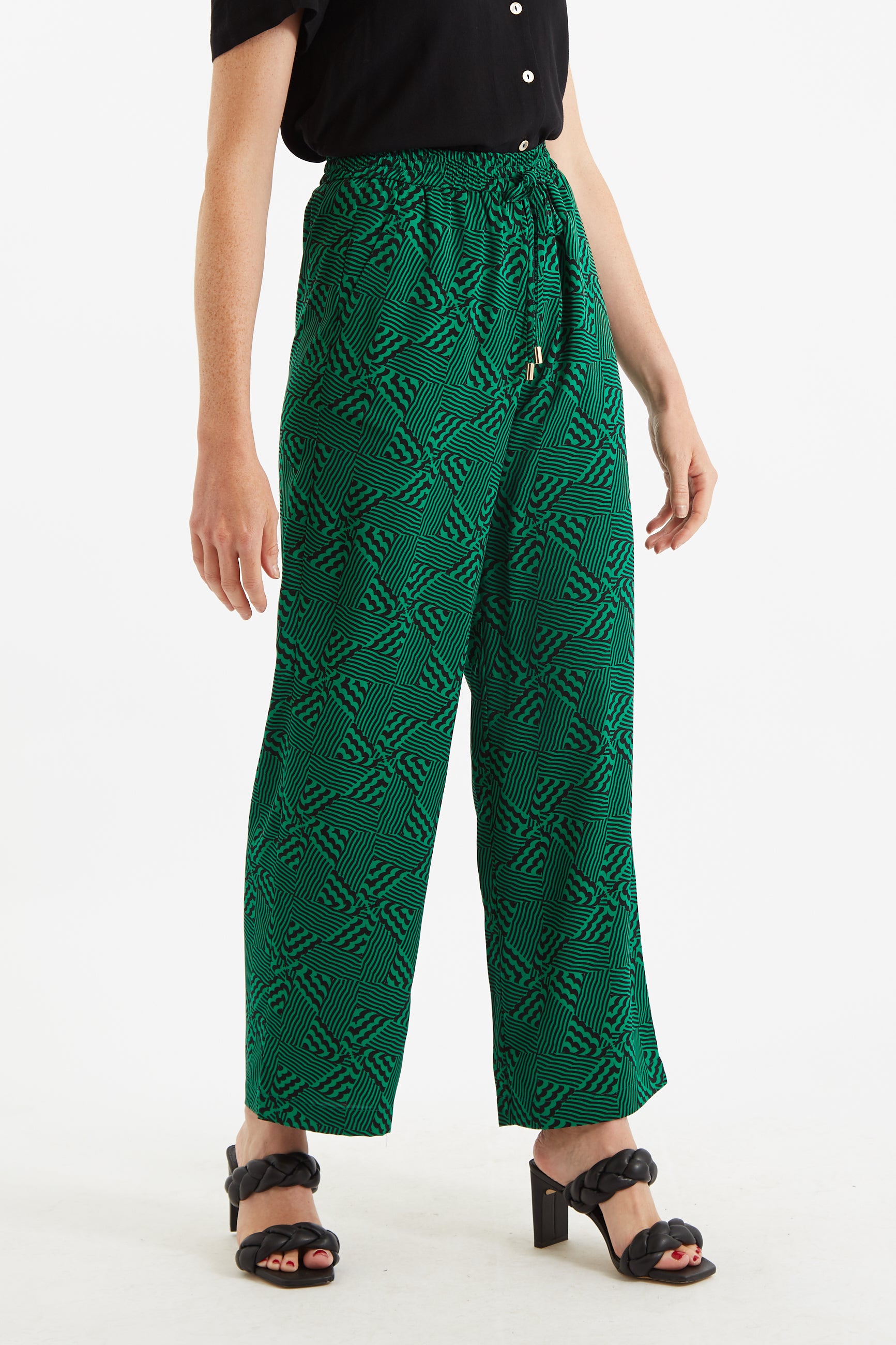 Louche Emmanuella 60s Patchwork Print Pyjama Style Trouser