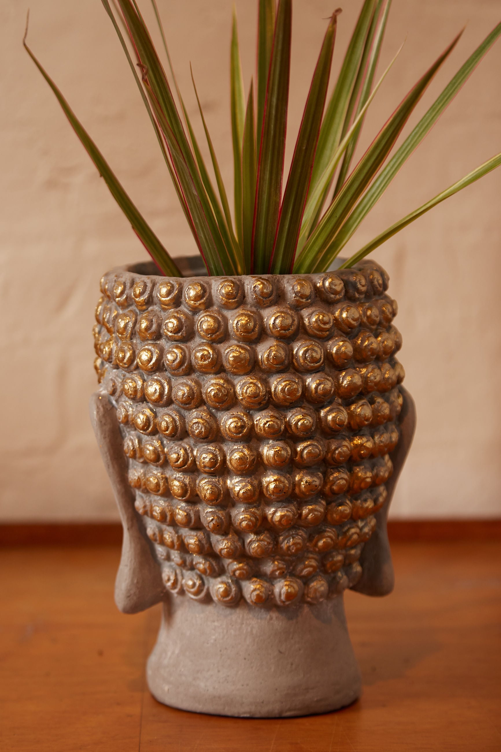 Medium Antique Gold Buddha Pot | hot Planter | Golden Pot