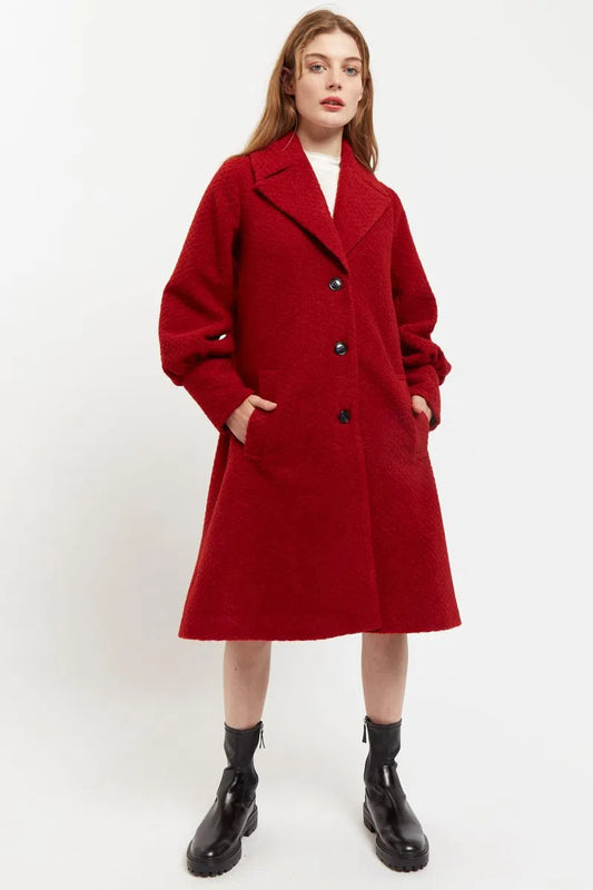 Mischa Statement Sleeve Coat Red