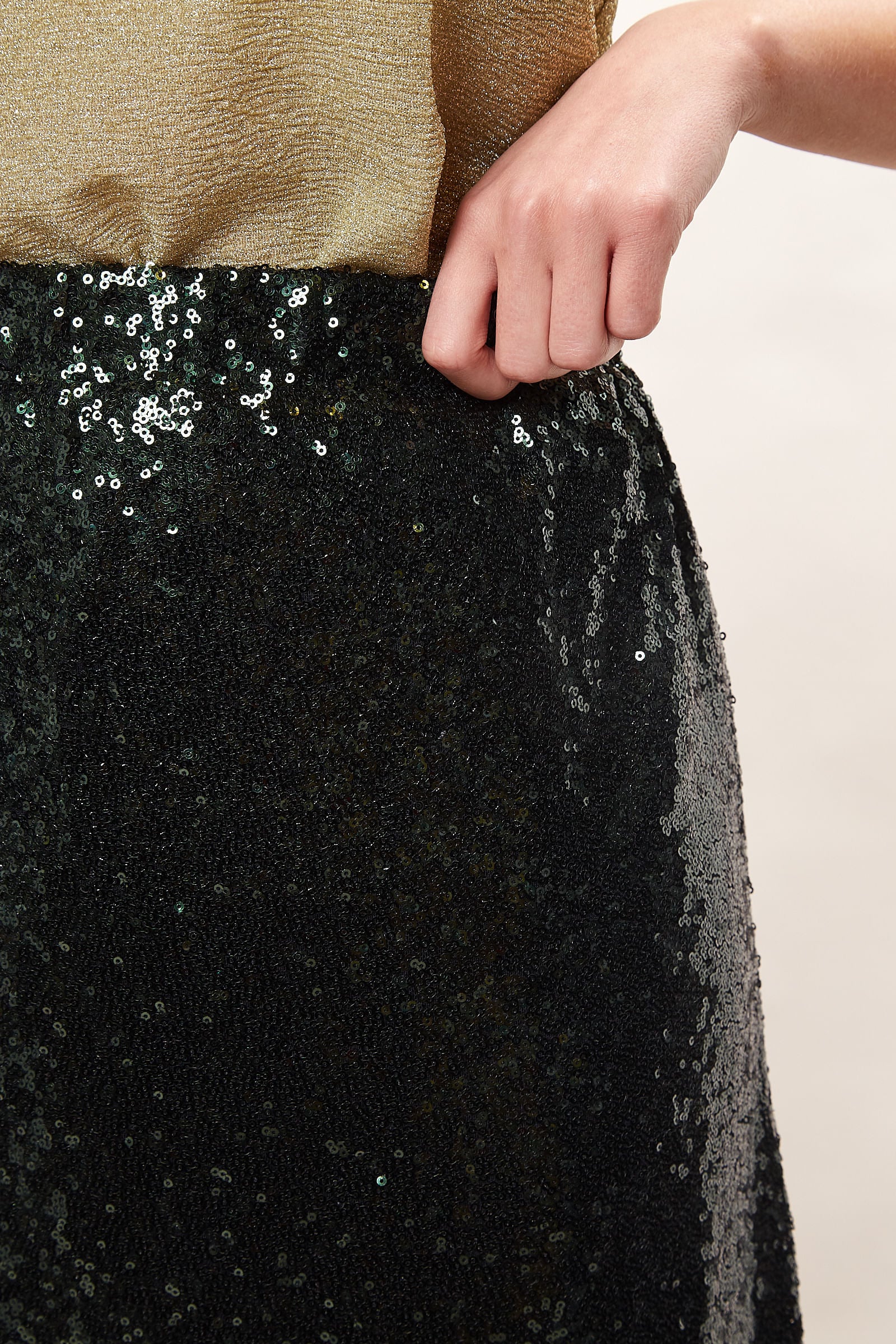 Green glitter outlet midi skirt