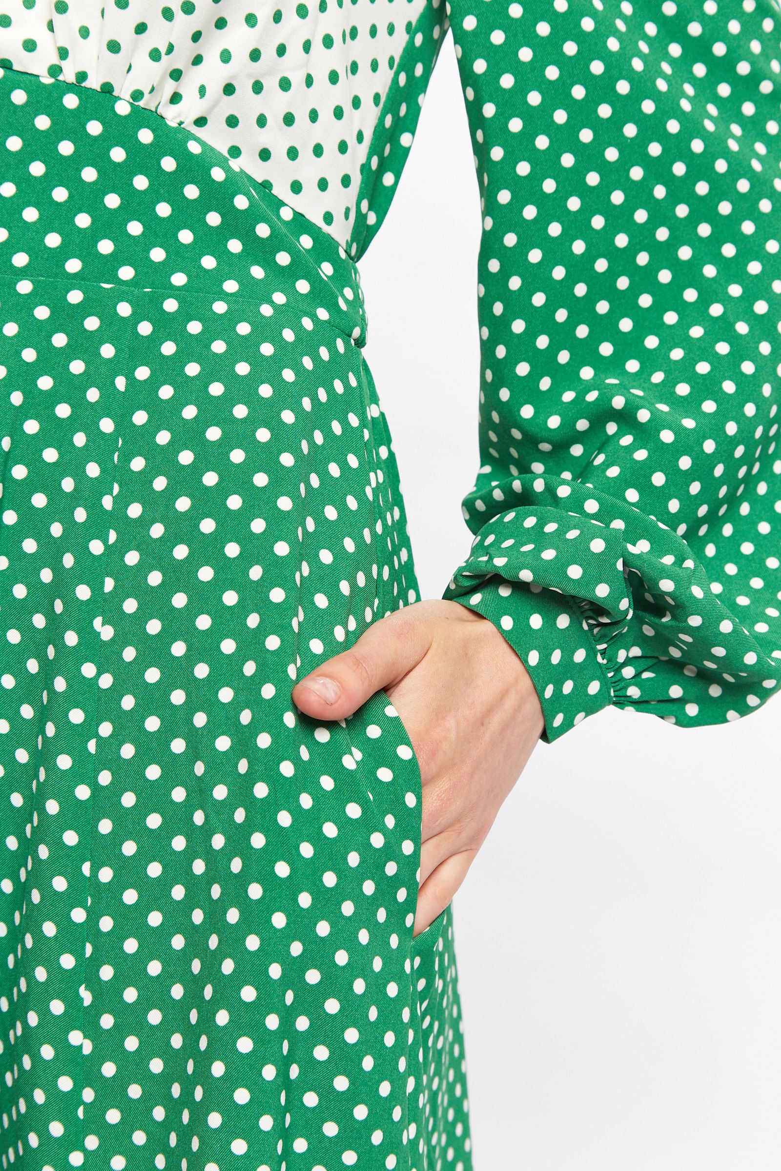 Whistles green best sale polka dot dress