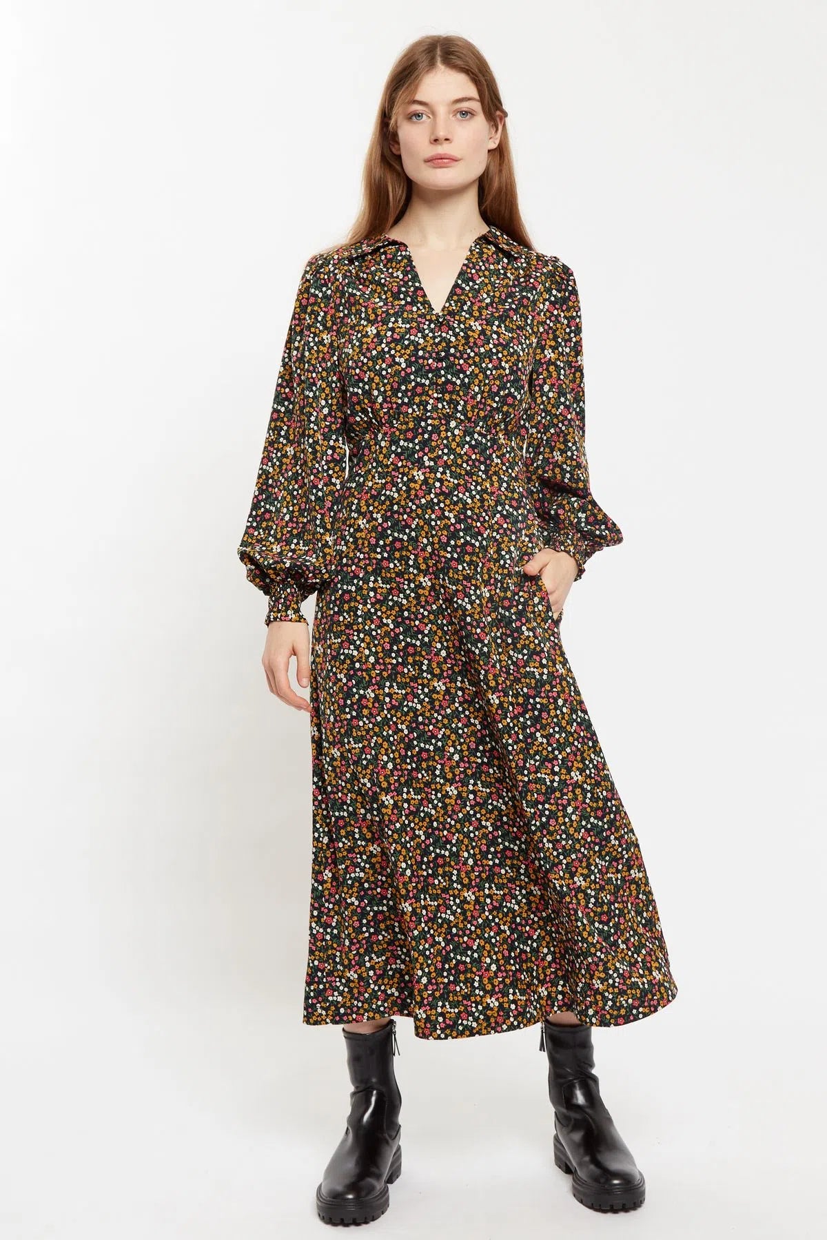 Louche Jussi Dippy Ditsy Print Midi Shirt Dress – JOY