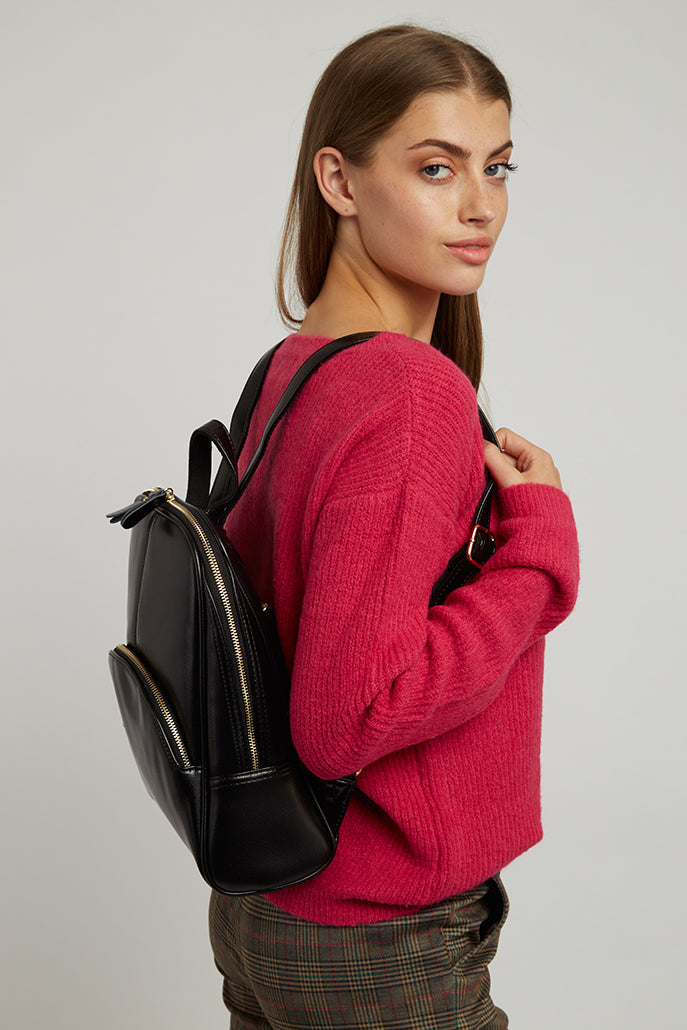 Rosa 2 Pocket Back Pack - Black