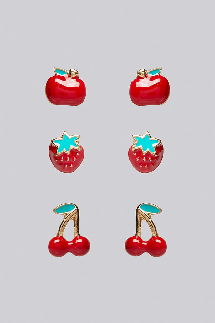 Thorn 3 Pack Fruit Stud Earrings